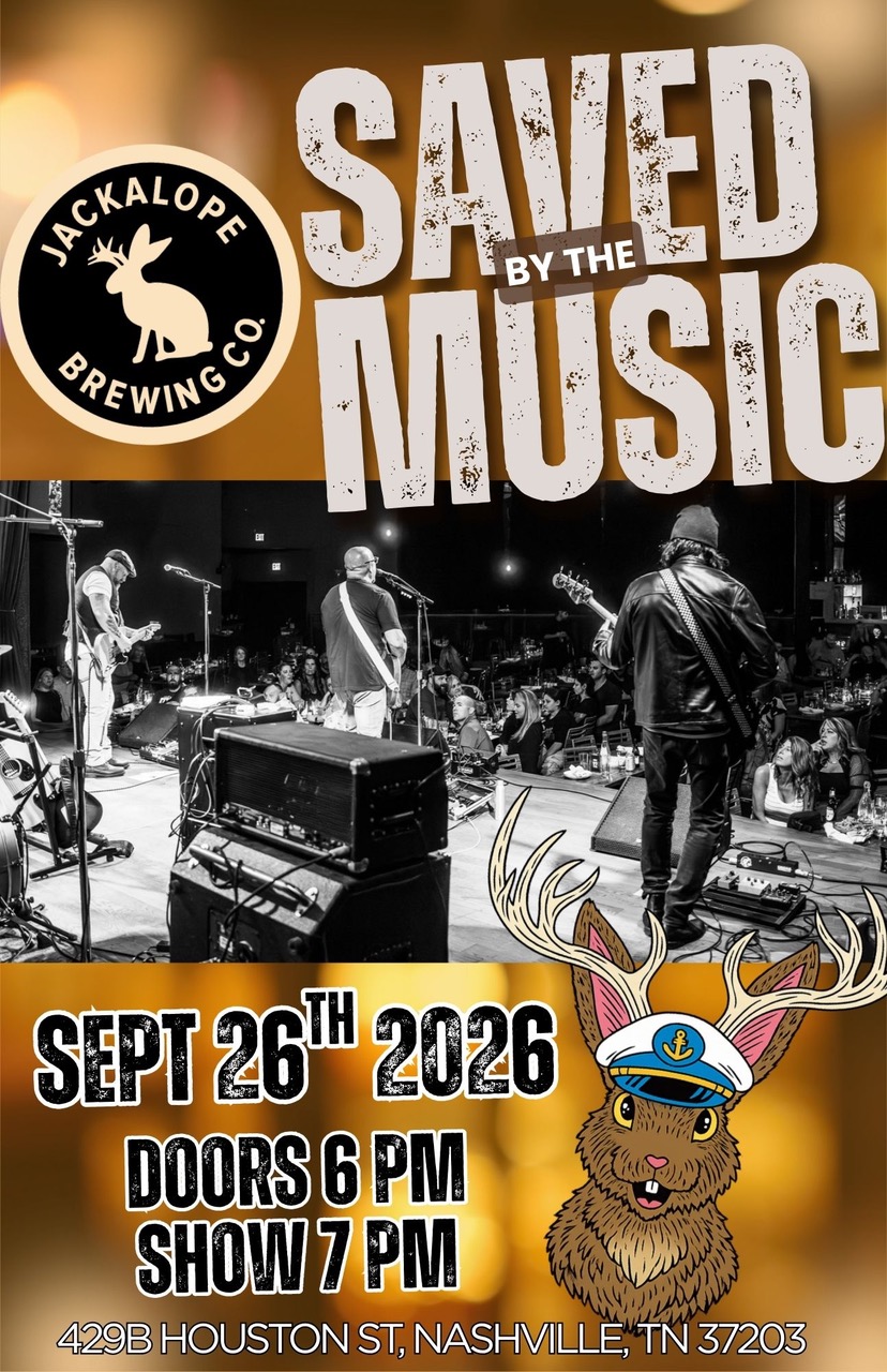 Saved By The Music — The Ultimate 90s Experience, live at Jackalope Brewing, Sept 26 2026, doors 6 PM show 7 PM